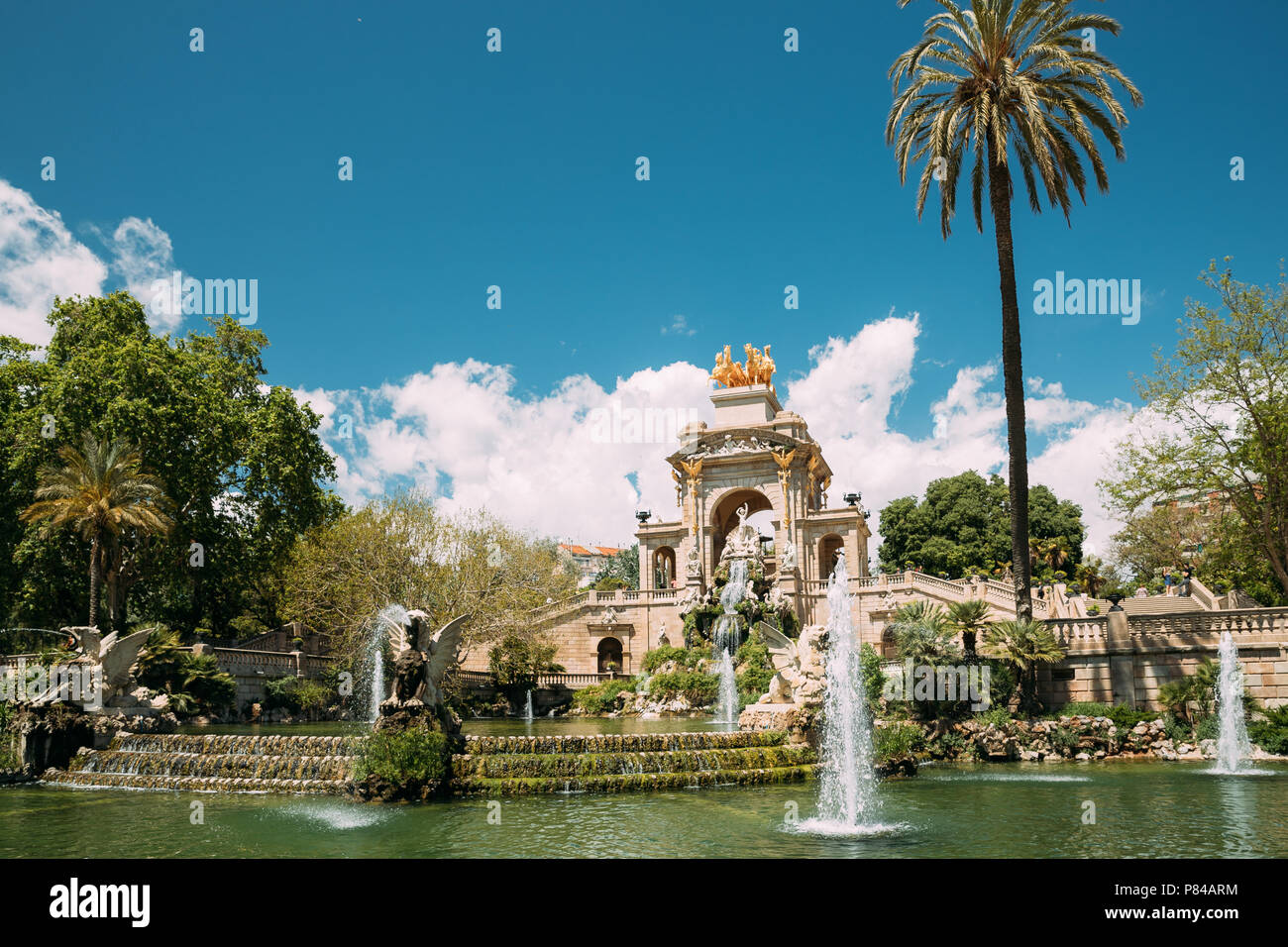 Barcellona, Spagna. Vista del Parco della Cittadella nella giornata di sole. Foto Stock