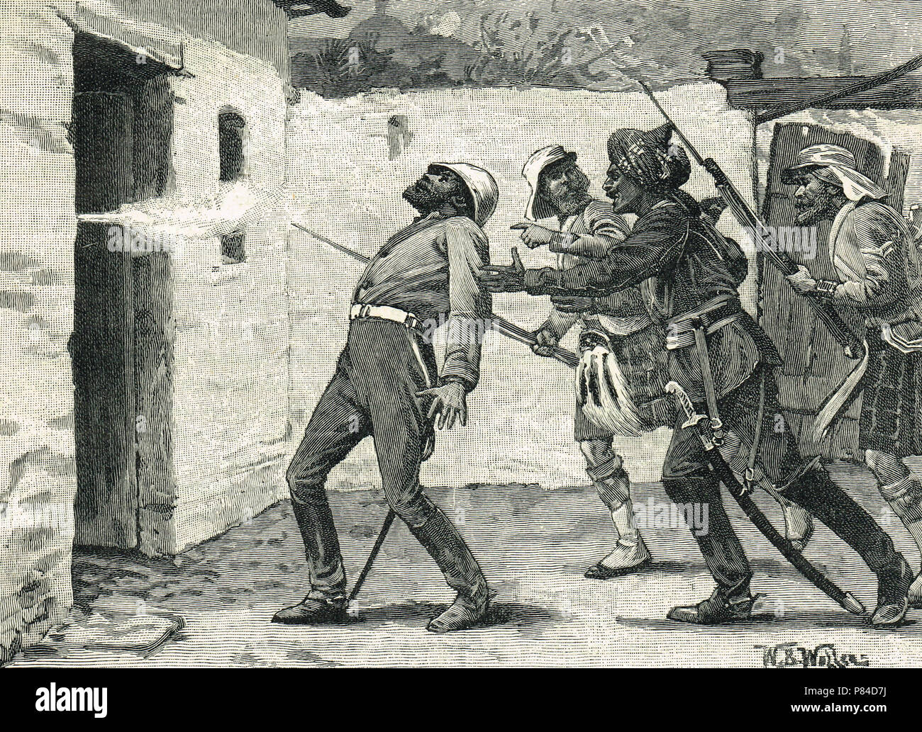 La morte di Brevet grandi Hodson, shot mentre storming il iniziata's Palace, (iniziata Kothi) il 11 marzo 1858. L'anticipo su Lucknow, durante la Ribellione indiana del 1857 Foto Stock