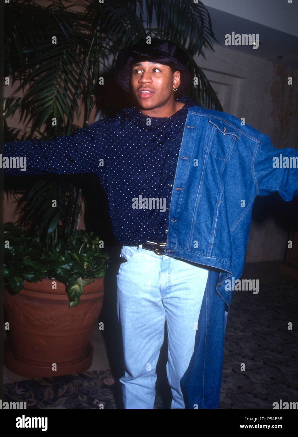 UNIVERSAL City, CA - febbraio 15: Rapper/attore LL Cool J avvistamento su Febbraio 15, 1992 a Universal Sheraton in città universale, California. Foto di Barry re/Alamy Stock Photo Foto Stock