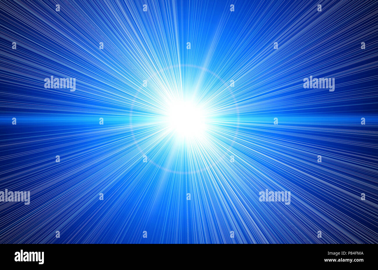 La luce blu nello spazio Foto Stock