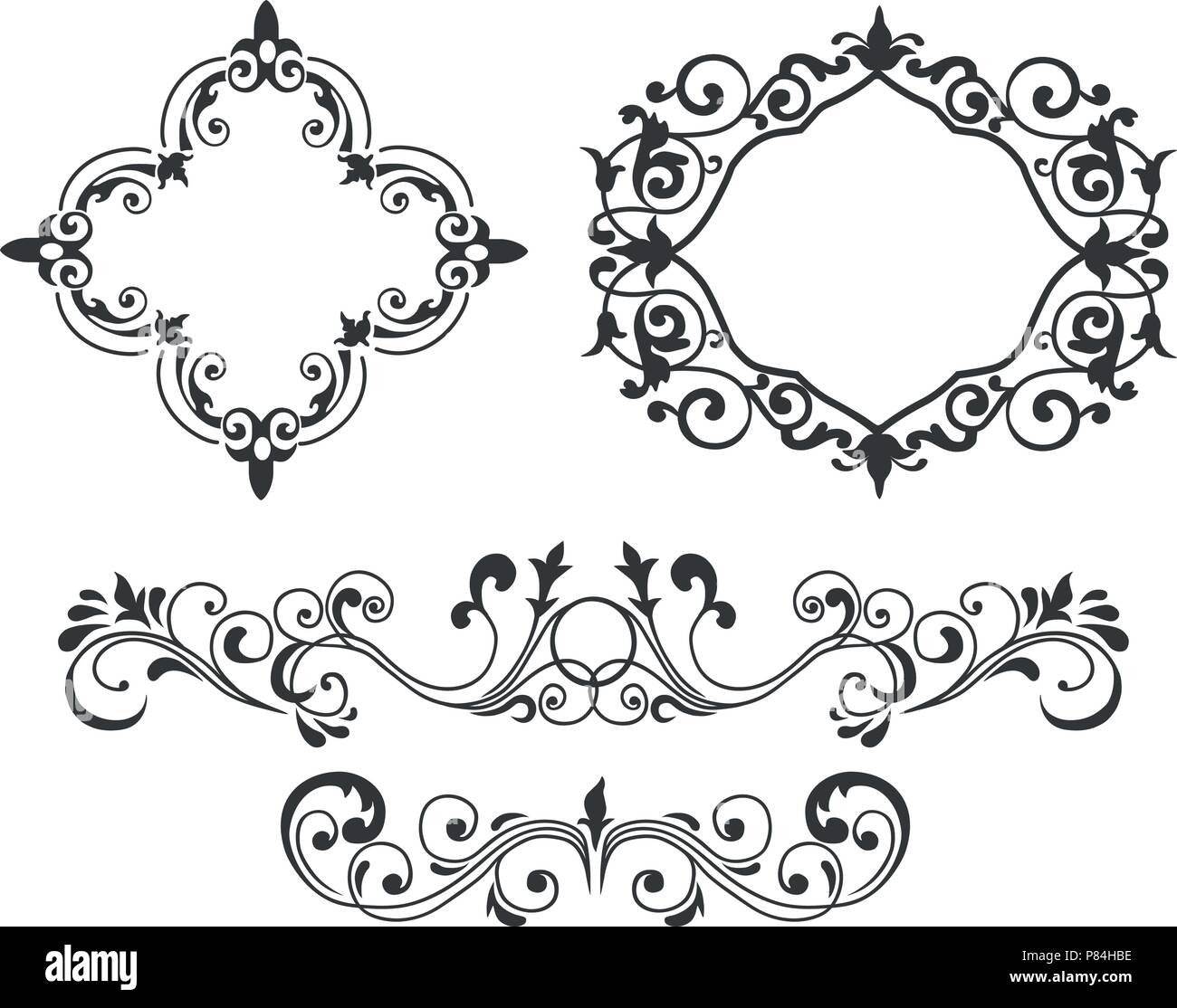 Elementi di disegno e decorazione della pagina impostata Immagine e Vettoriale - Alamy