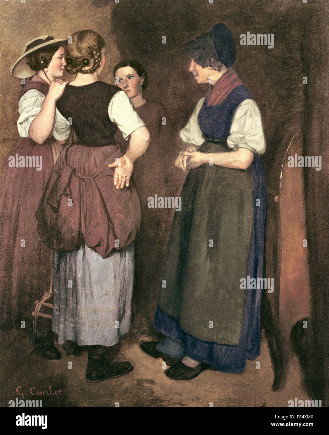 Courbet Gustave - Les Récits de La Grand-Mère Salvan (Les Trois Soeurs De Courbet) Foto Stock
