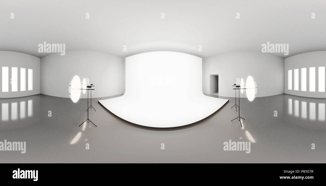 HDRI environment map, astratto panorama sferica dello sfondo con foto studio setup (3D render equirettangolare) Foto Stock