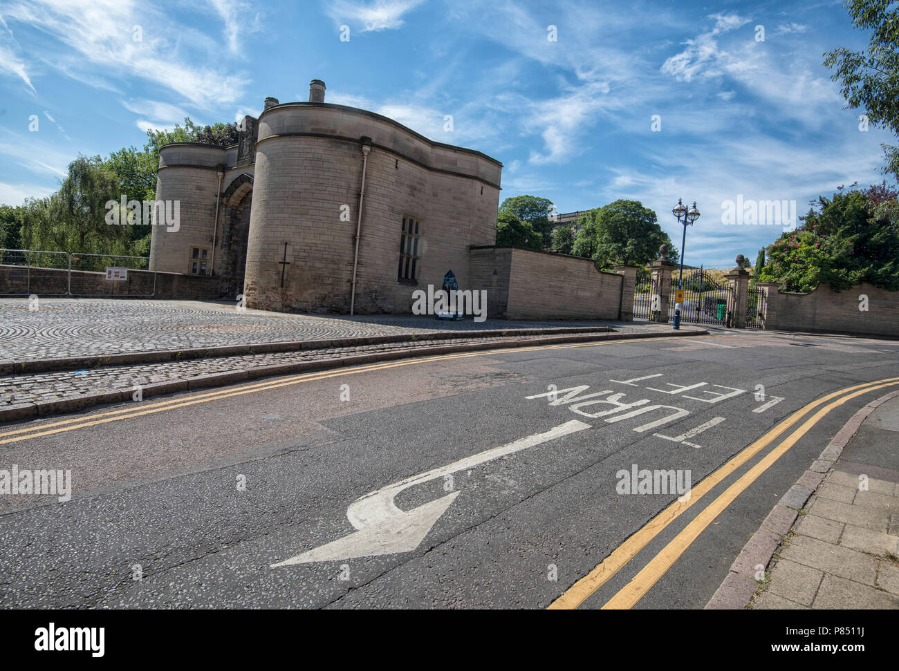 Nottingham Castle chiusa per lavori di ristrutturazione fino al 2020, Nottinghamshire England Regno Unito Foto Stock