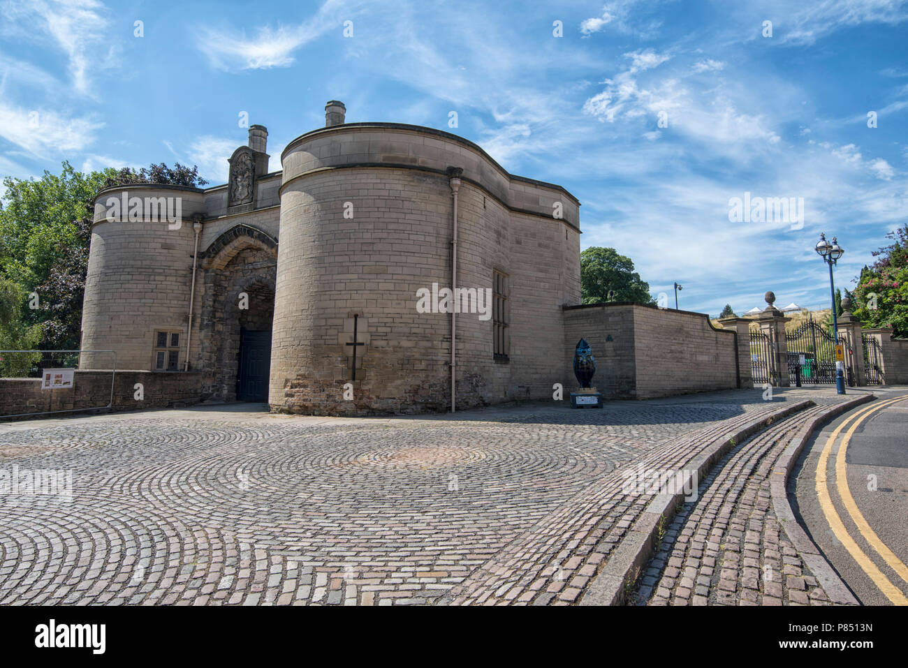 Nottingham Castle chiusa per lavori di ristrutturazione fino al 2020, Nottinghamshire England Regno Unito Foto Stock