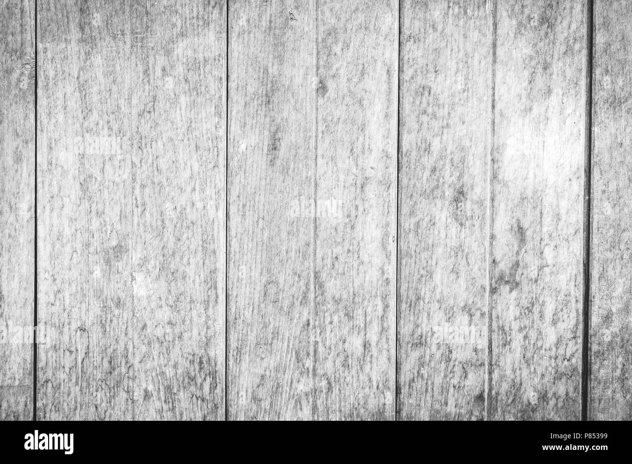 Pareti in legno texture in bianco e nero di sfondo rustico. Foto Stock