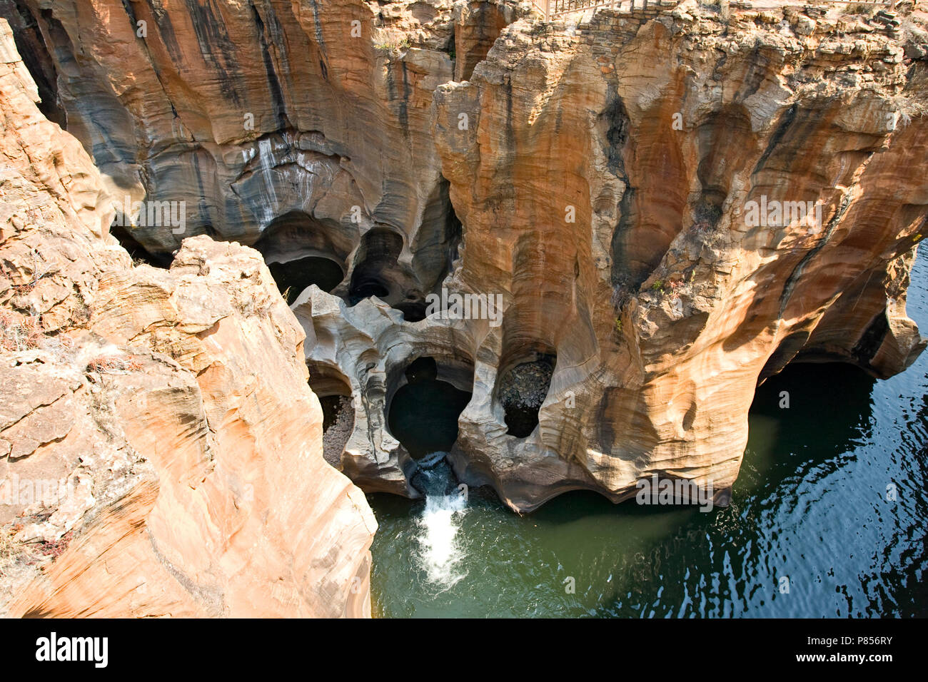 Bourke's Luck buche, Blyde River Canyon, Sud-Africa / Zuid-Afrika Foto Stock