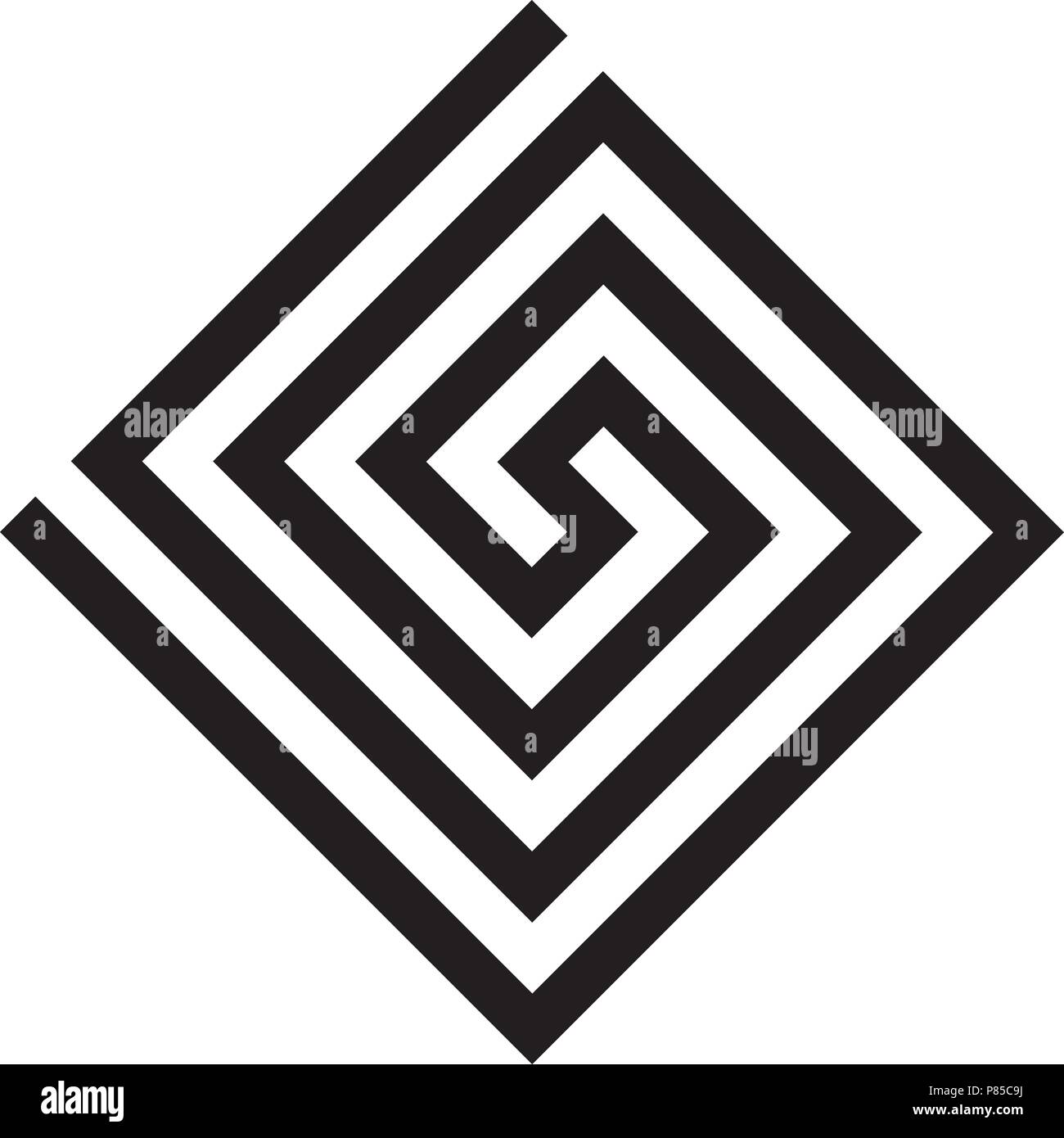 Labirinto simbolo greco. Tipica egiziano, Assiri e motivi greco simbolo del vettore. Chiave di greco. Geometrica arabo arte islamica. Geometrica astratta. Vecto Illustrazione Vettoriale