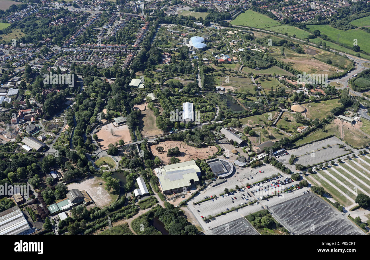 Vista aerea di Lo Zoo di Chester, Cheshire Foto Stock