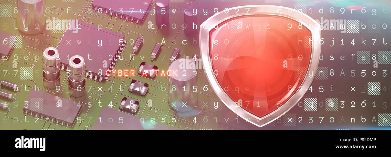 Immagine composita di badge simbolo di sicurezza Foto Stock