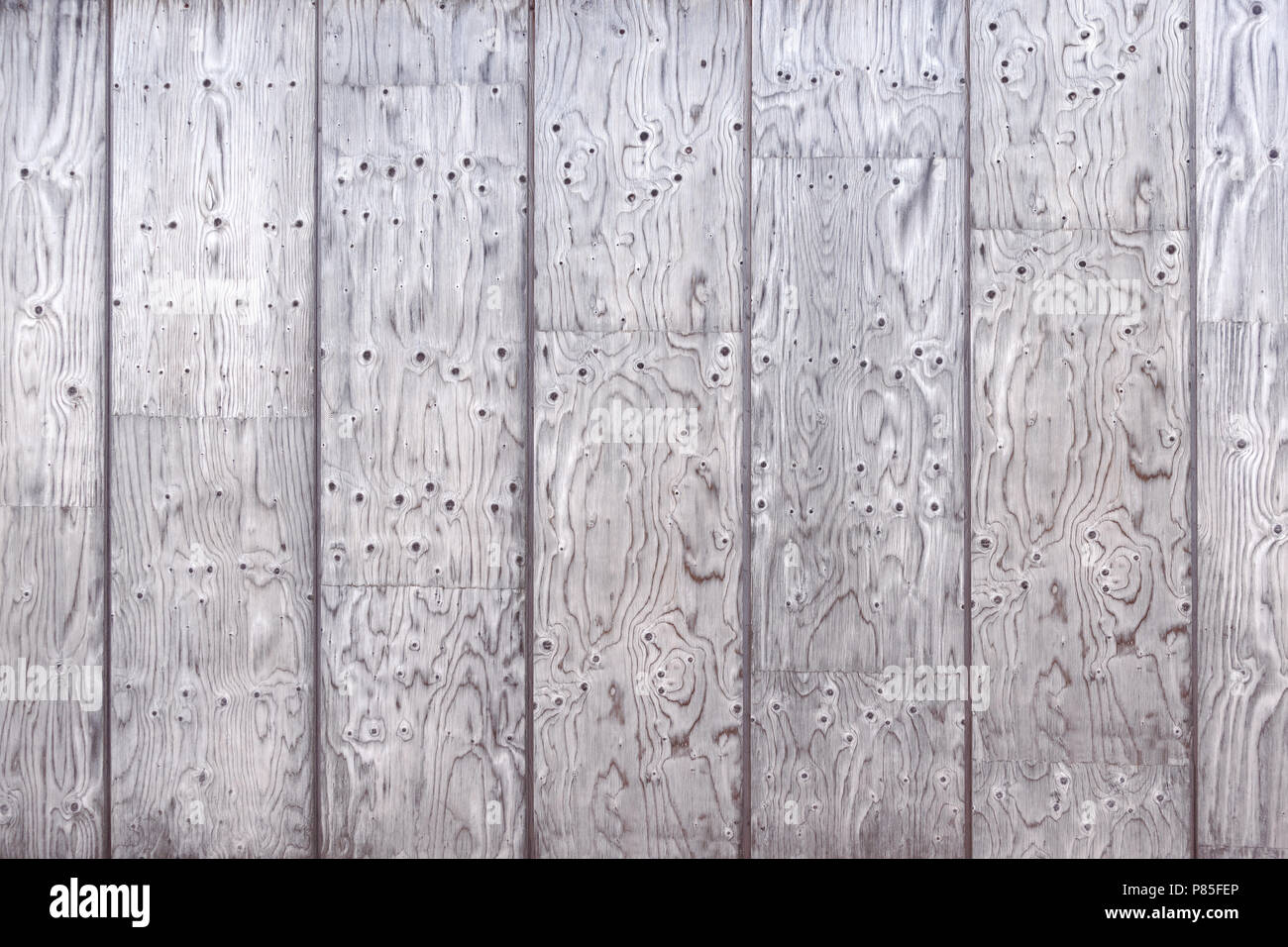 Texture di legno di un rivestimento di pannelli di parete Foto Stock