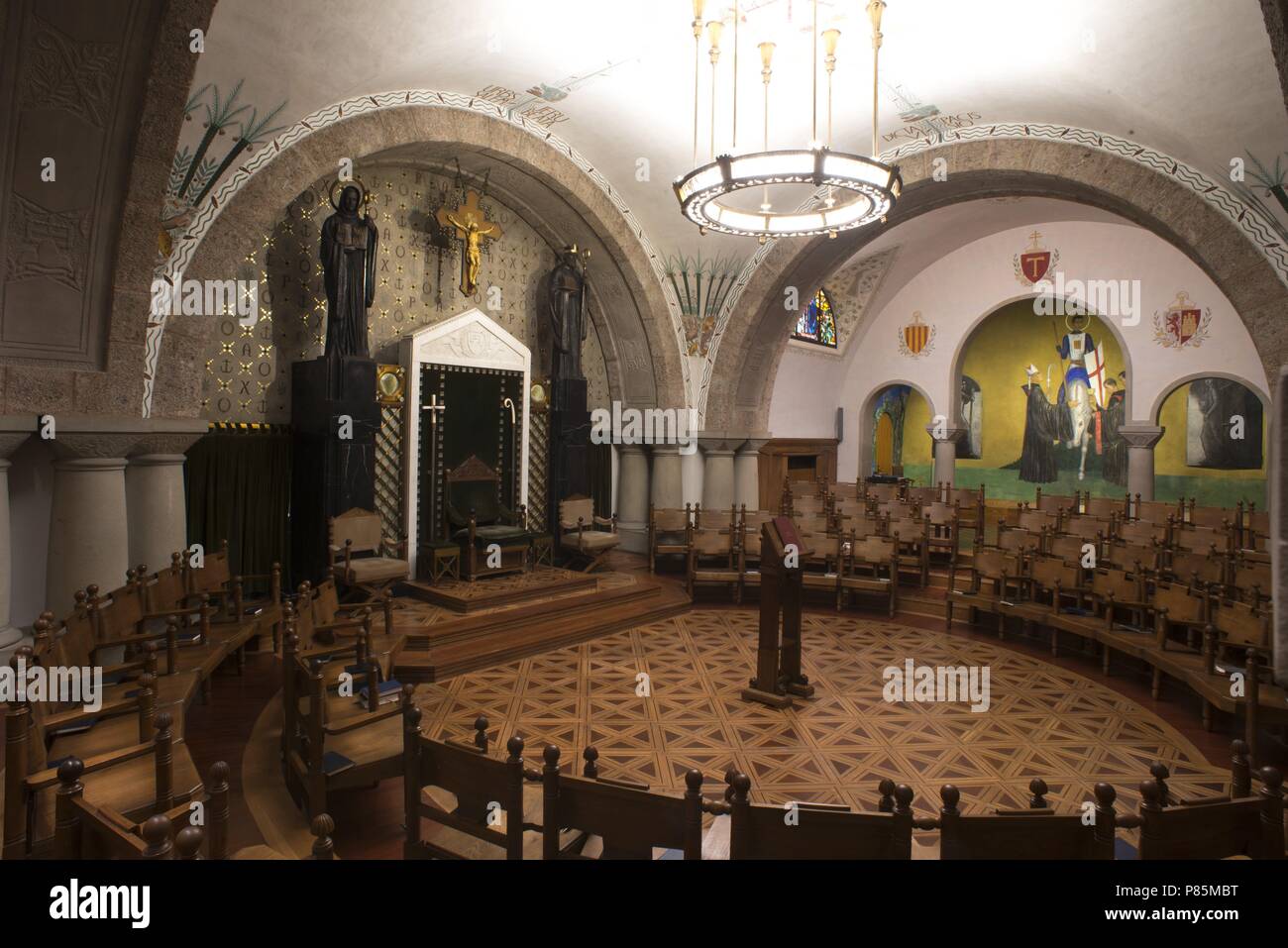 Sala Capitolare del Monasterio de Montserrat. Cataluña. Foto Stock