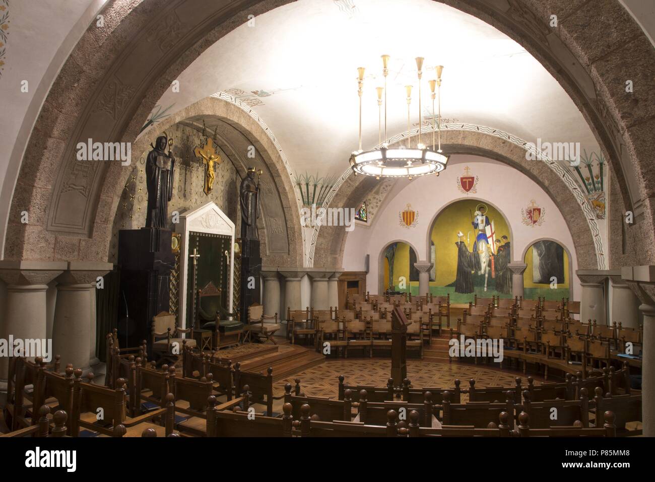 Sala Capitolare del Monasterio de Montserrat. Cataluña. Foto Stock