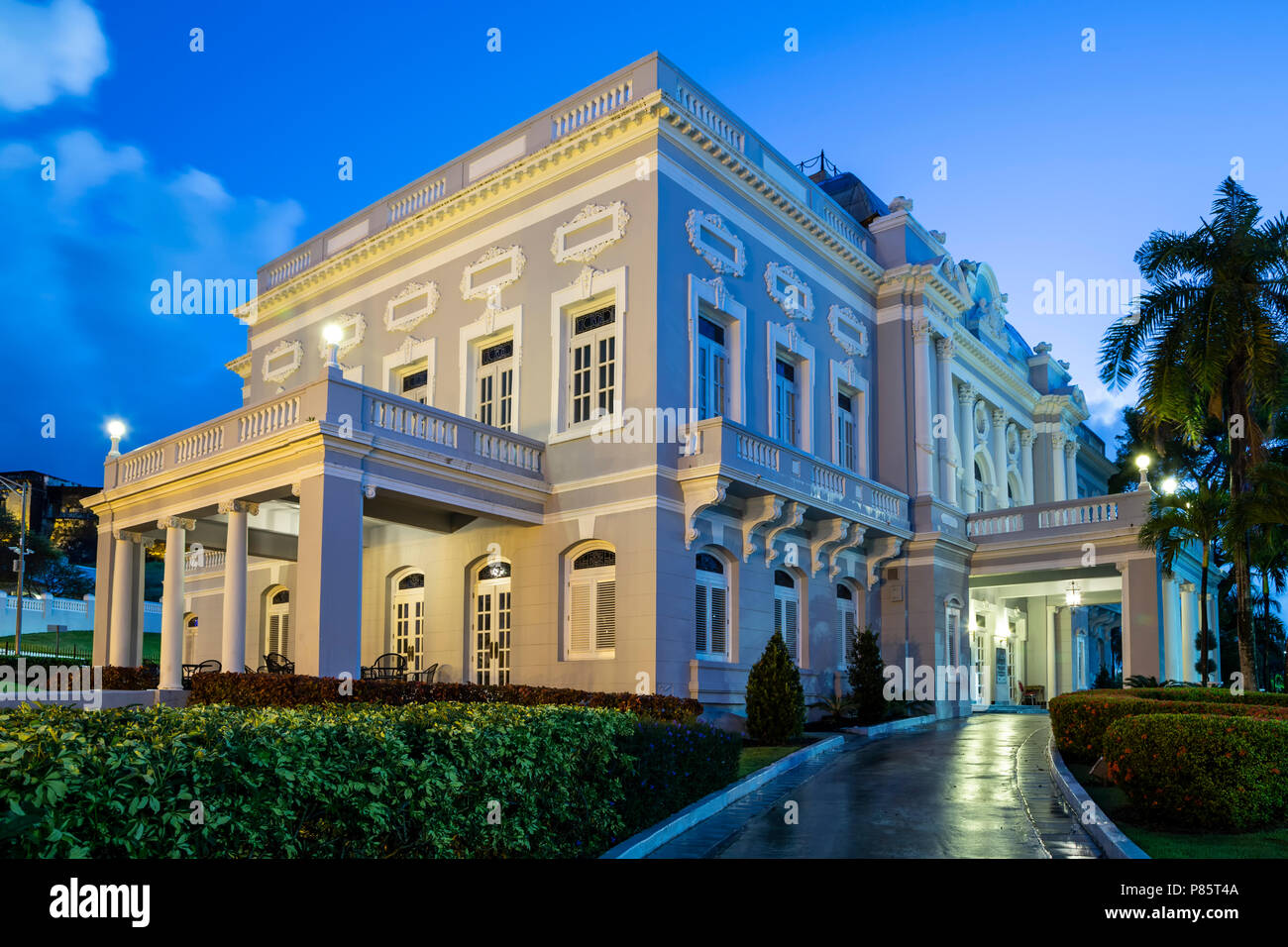 Puerto Rico a Centro di accoglienza (ex Antiguo Casino de San Juan), Stile Beaux Arts, Old San Juan, Puerto Rico Foto Stock