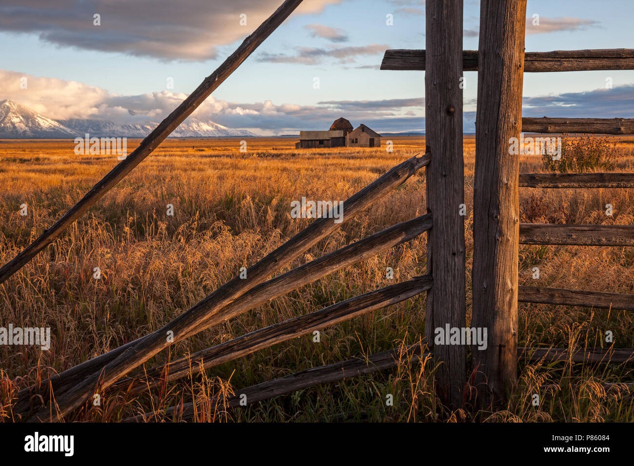 WY02789-00...WYOMING - Centro Storico di edifici lungo il Mormon Road nel Parco Nazionale di Grand Teton. Foto Stock