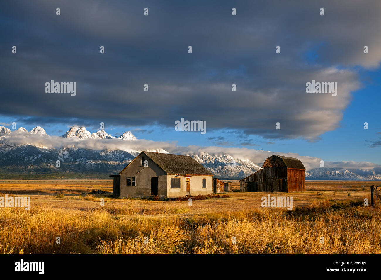 WY02792-00...WYOMING - Centro Storico di edifici lungo il Mormon Road nel Parco Nazionale di Grand Teton. Foto Stock