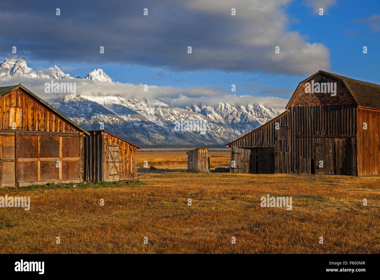 WY02793-00...WYOMING - Centro Storico di edifici lungo il Mormon Road nel Parco Nazionale di Grand Teton. Foto Stock
