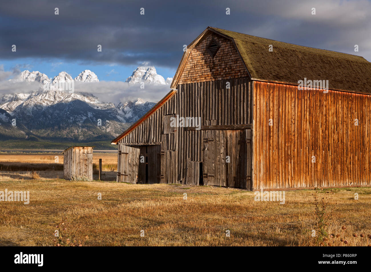 WY02794-00...WYOMING - Centro Storico di edifici lungo il Mormon Road nel Parco Nazionale di Grand Teton. Foto Stock