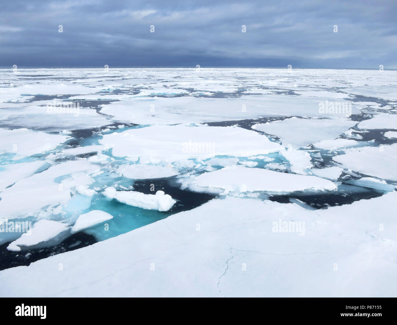 Pakijs, Spitsbergen; Pack ghiaccio, Svalbard Foto Stock