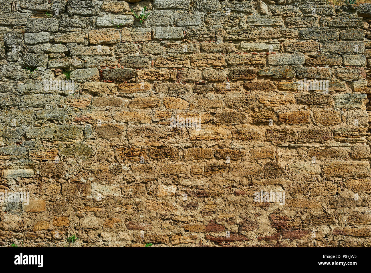 Antico Muro Di Pietra Giallo Grunge Texture Di Mattoni Vecchi Foto Stock Alamy