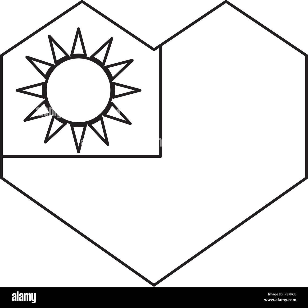 Cuore con taiwan design bandiera su sfondo bianco, illustrazione vettoriale Illustrazione Vettoriale