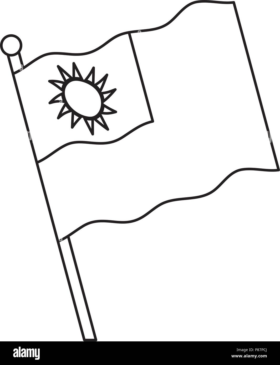 Taiwan icona bandiera su sfondo bianco, illustrazione vettoriale Illustrazione Vettoriale