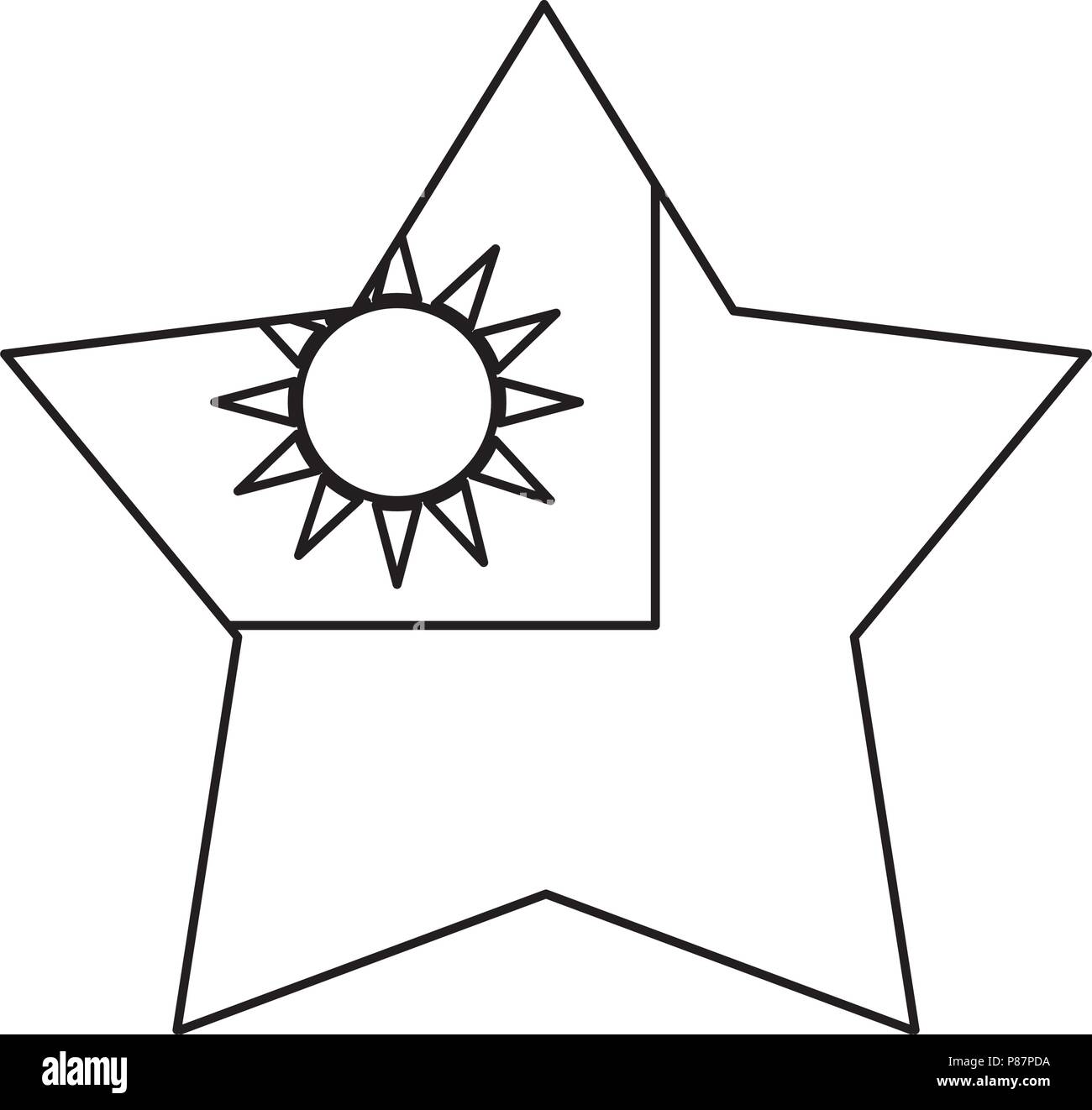 Bandiera di Taiwan in forma a stella su sfondo bianco, illustrazione vettoriale Illustrazione Vettoriale