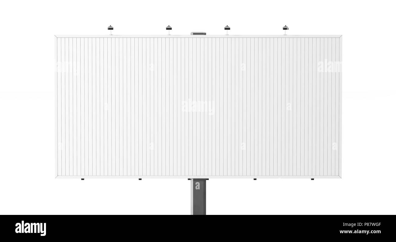 Vuoto bianco billboard trivision mock up, rendering 3d. Vuoto tri vision bill board design mockup isolato. Chiara prisma rotante modello di segno. Sroll Foto Stock