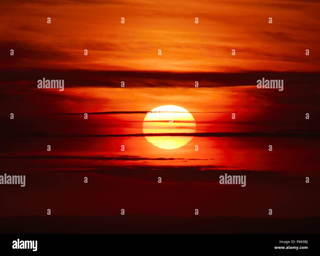 Sole di sera Foto Stock