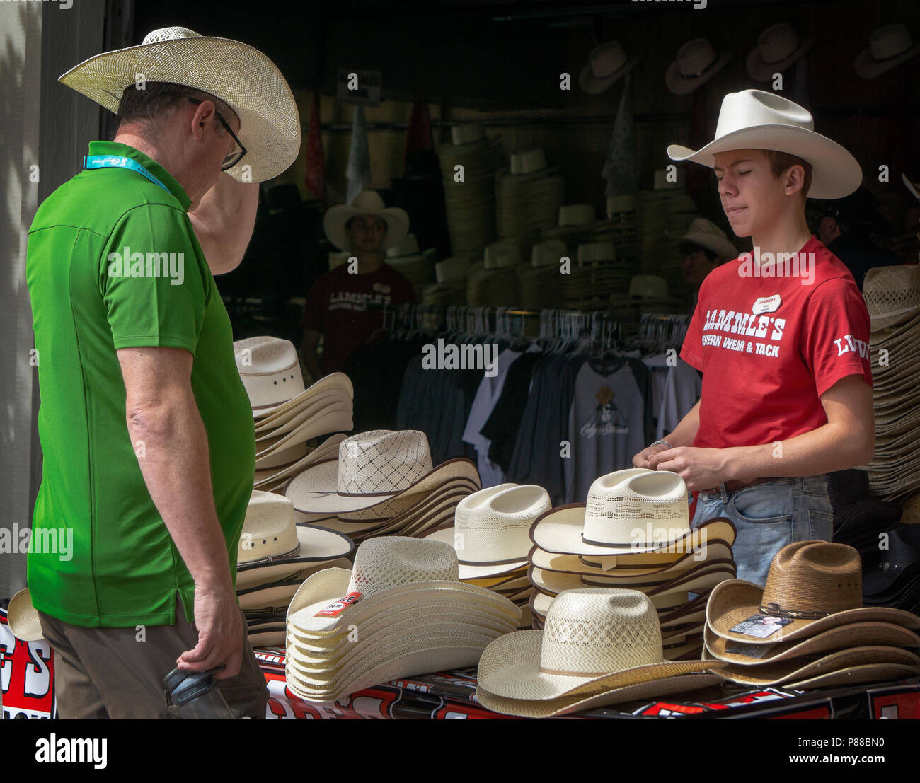 Cappelli da cowboy Calgary Stampede Alberta Canada Foto Stock