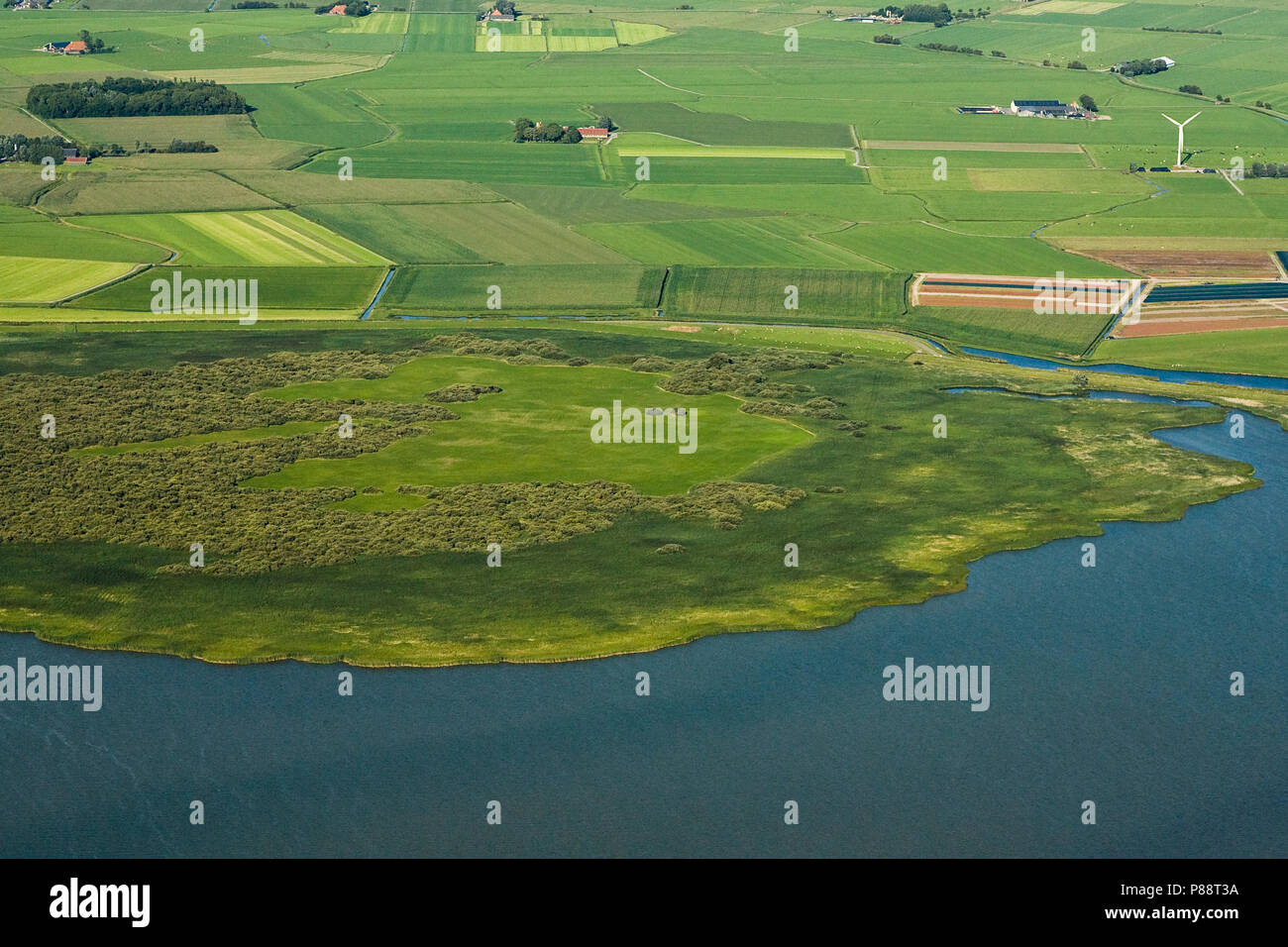 Luchtfoto van akkers; foto aerea di terreni agricoli Foto Stock