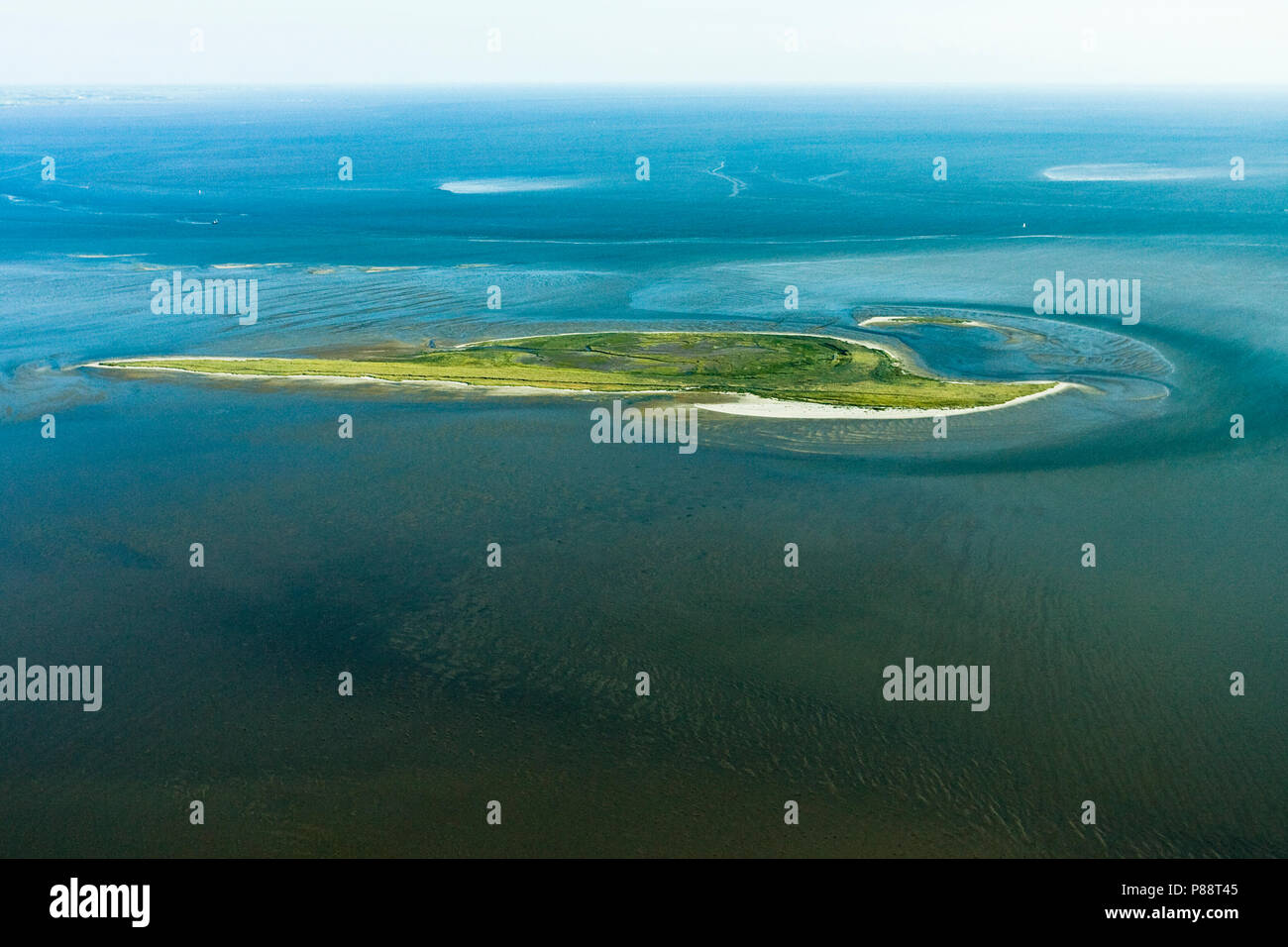 Luchtfoto van waddeneiland Griend; foto aerea di Isola di Wadden Griend Foto Stock