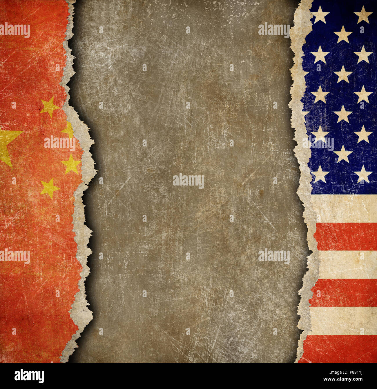 Guerra commerciale tra Cina e Stati Uniti d'America Foto Stock