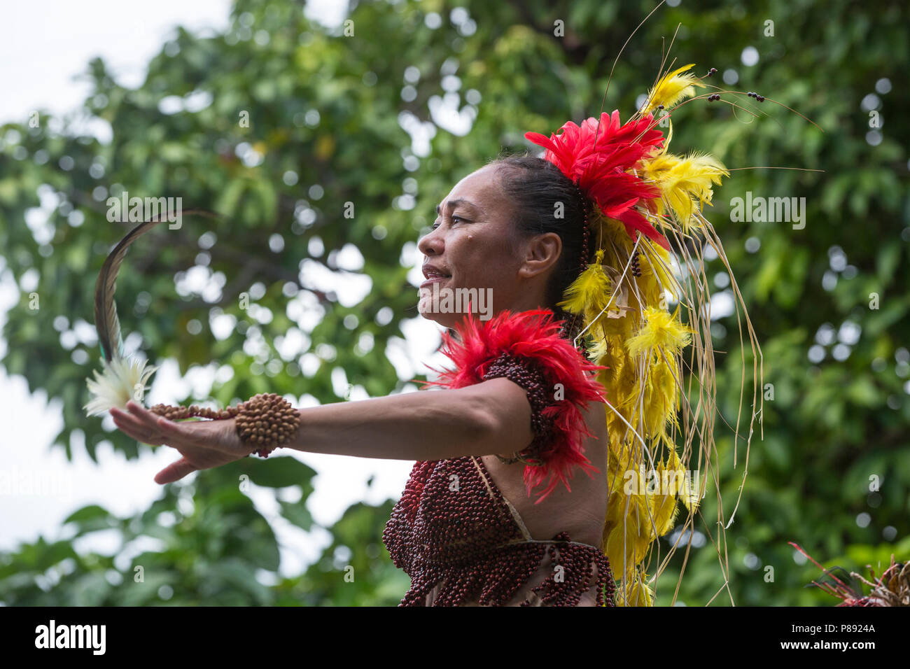 Marquesas donna cantare Foto Stock
