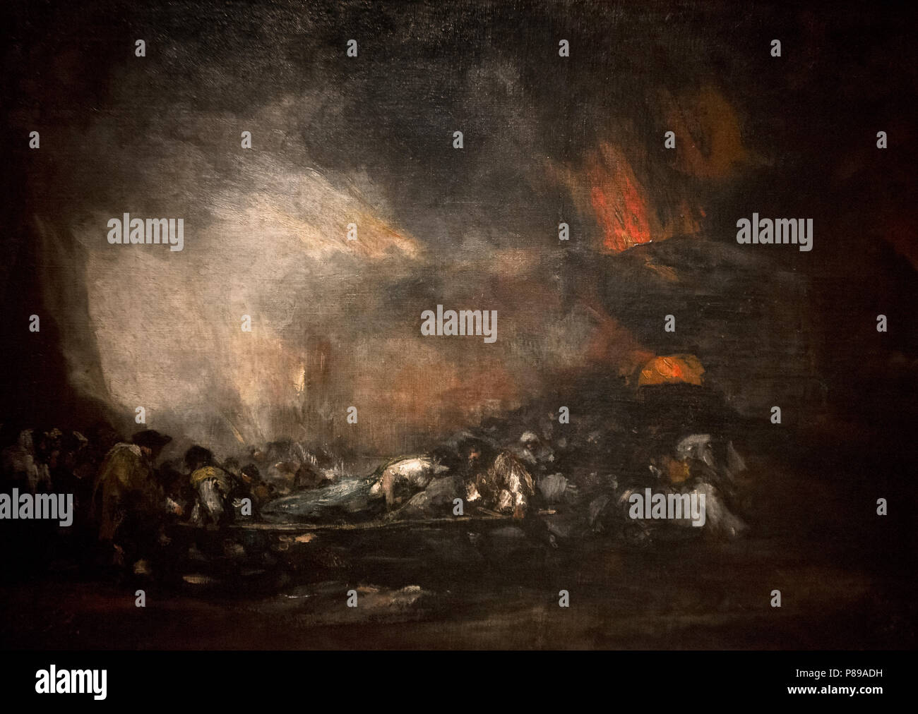 Francisco de Goya y Lucientes - Incendio de ospedale delle Nazioni unite (1808-12) Foto Stock