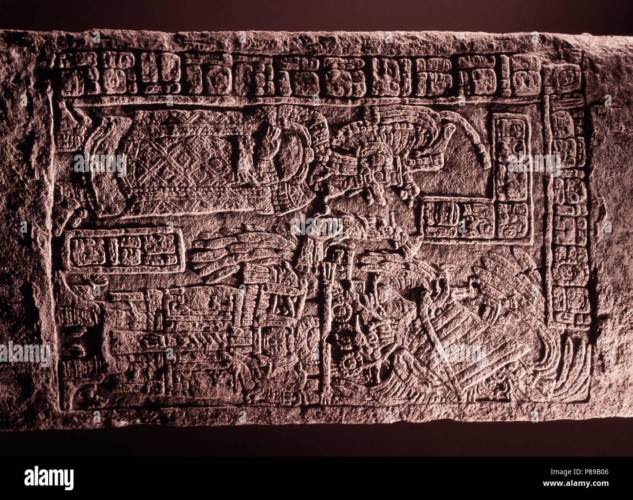 Dintel nº 32. Siglo VIII. Museo: Museo ARQUEOLOGICO. Foto Stock