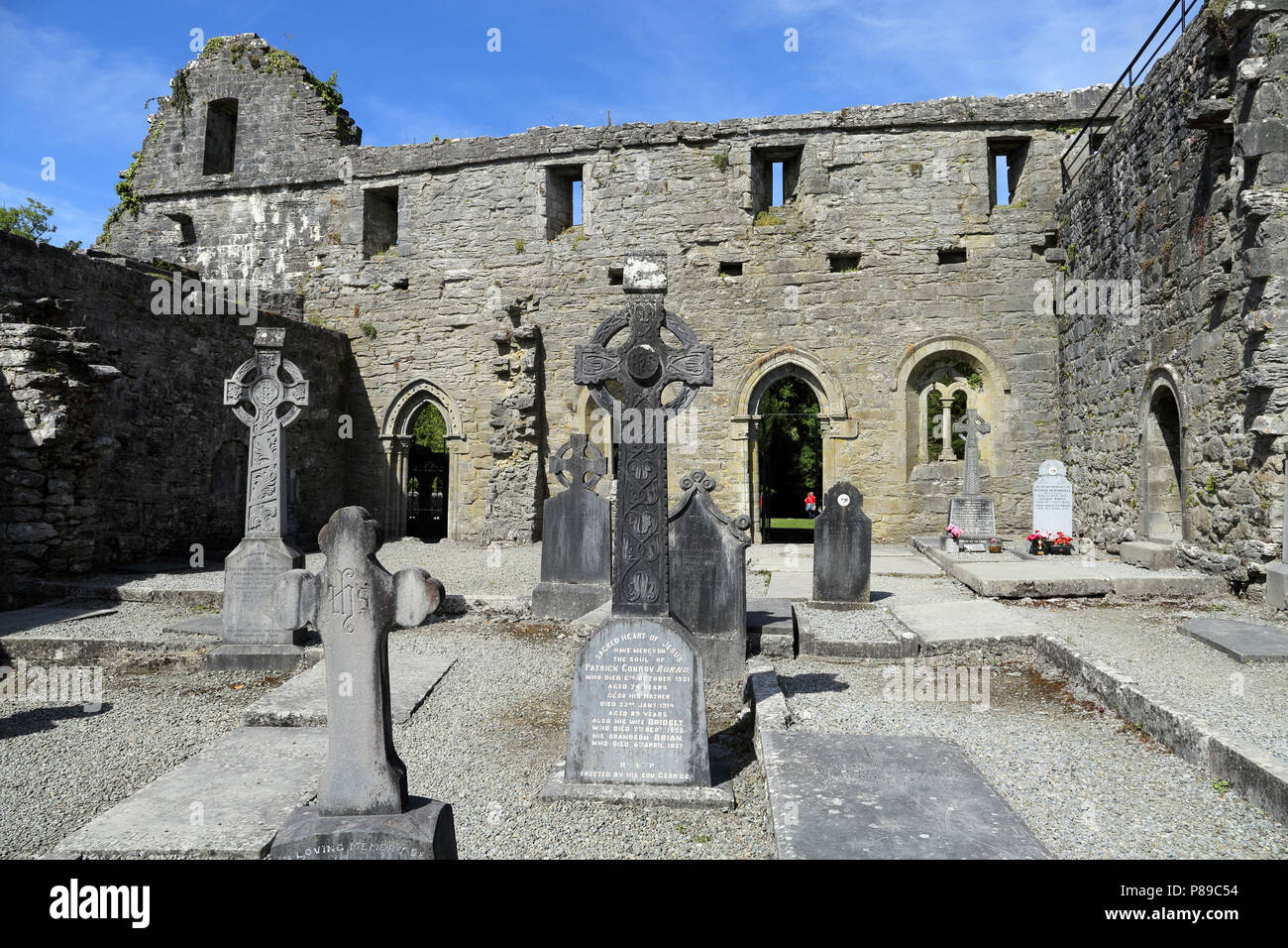 Cong Abbey è un sito storico situato a Cong, sul confine delle contee di Galway e Mayo, in Irlanda la provincia di Connacht. Le rovine della ex Foto Stock