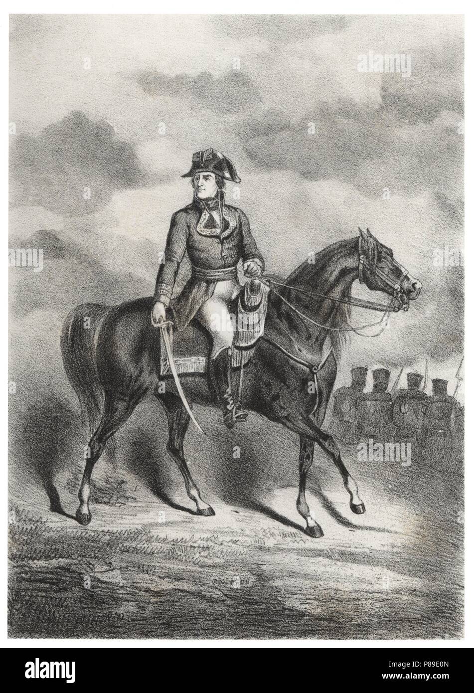 Francisco Javier Castaños Aragorri Urioste Olavide (1758-1852), Duque de Bailén, militar y político español. Grabado de 1880. Foto Stock