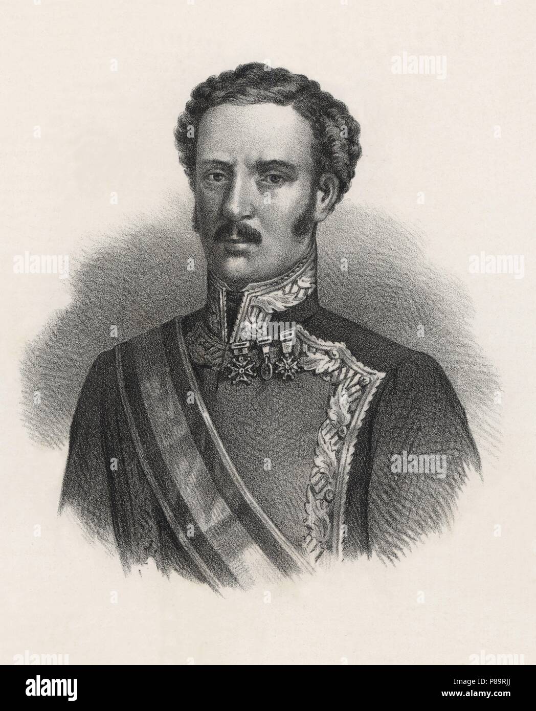 José María Uriarte Torrijos (1791-1831), militar español. Grabado de 1880. Foto Stock