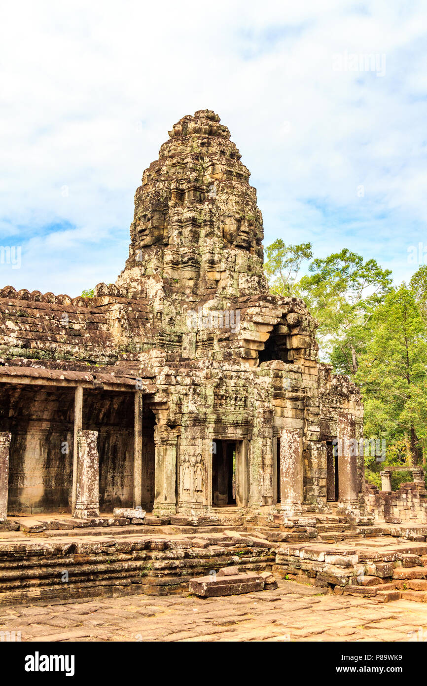 Prasat tempio Bayon rovine, Angkor Thom, Sito Patrimonio Mondiale dell'UNESCO, Siem Reap, Cambogia Foto Stock