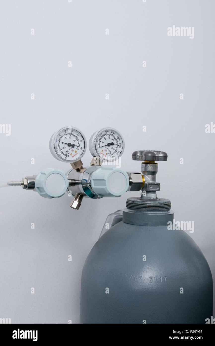 Provette con biossido di carbonio Foto Stock