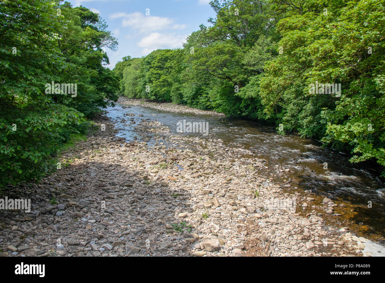 Usura del fiume a Stanhope, Weardale, County Durham Foto Stock