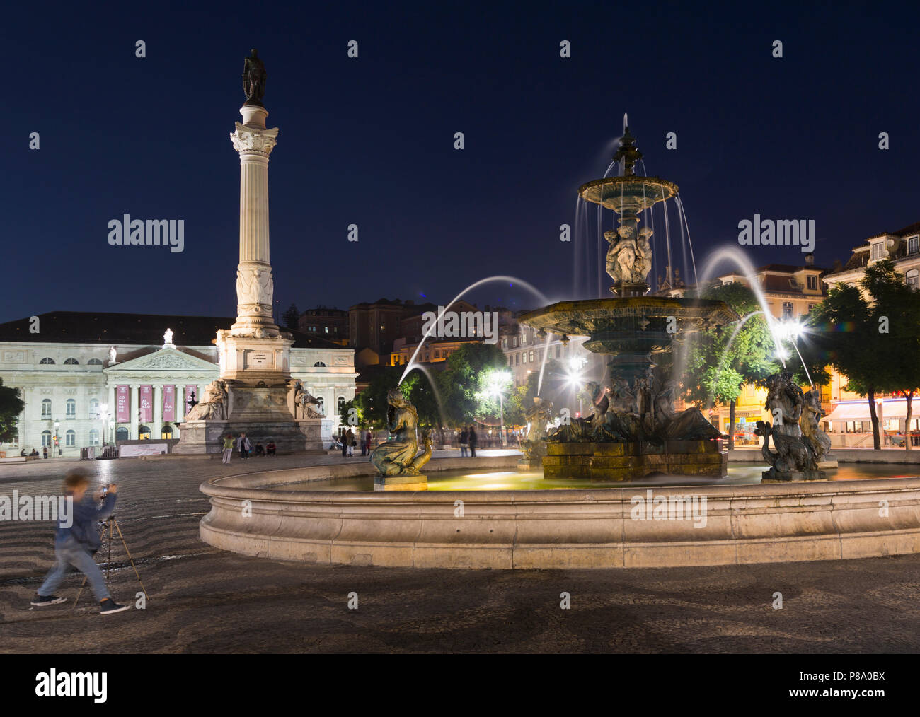 Lisbona, Portogallo. Praça Dom Pedro IV, comunemente noto come Rossio. Foto Stock