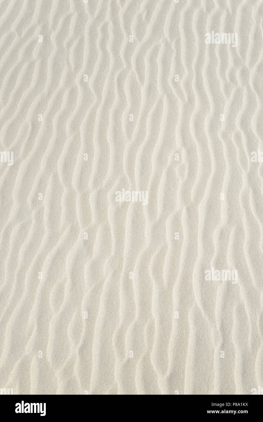 Ripples, struttura ondulata in sabbia bianca, Norderney, Est Isole Frisone, Bassa Sassonia, Germania Foto Stock