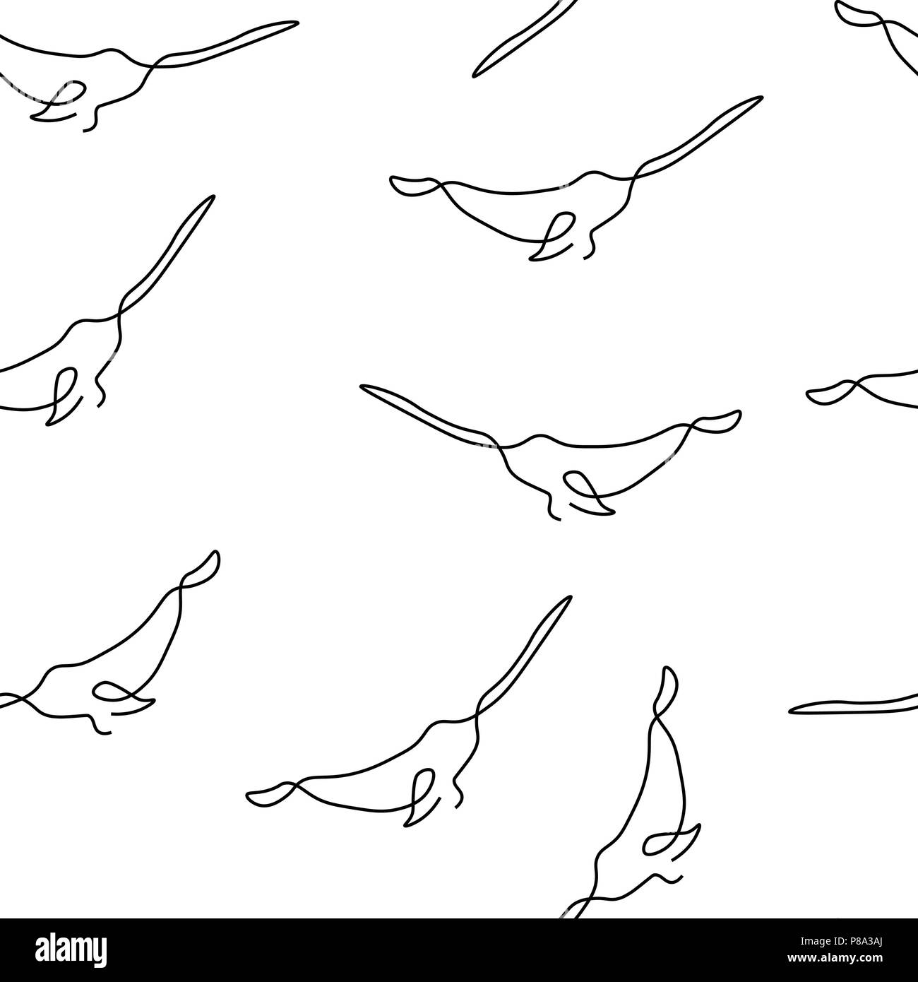 Narwhal pesce modello animale senza giunture. Illustrazione Vettoriale. Isolato sullo sfondo bianco. Illustrazione Vettoriale