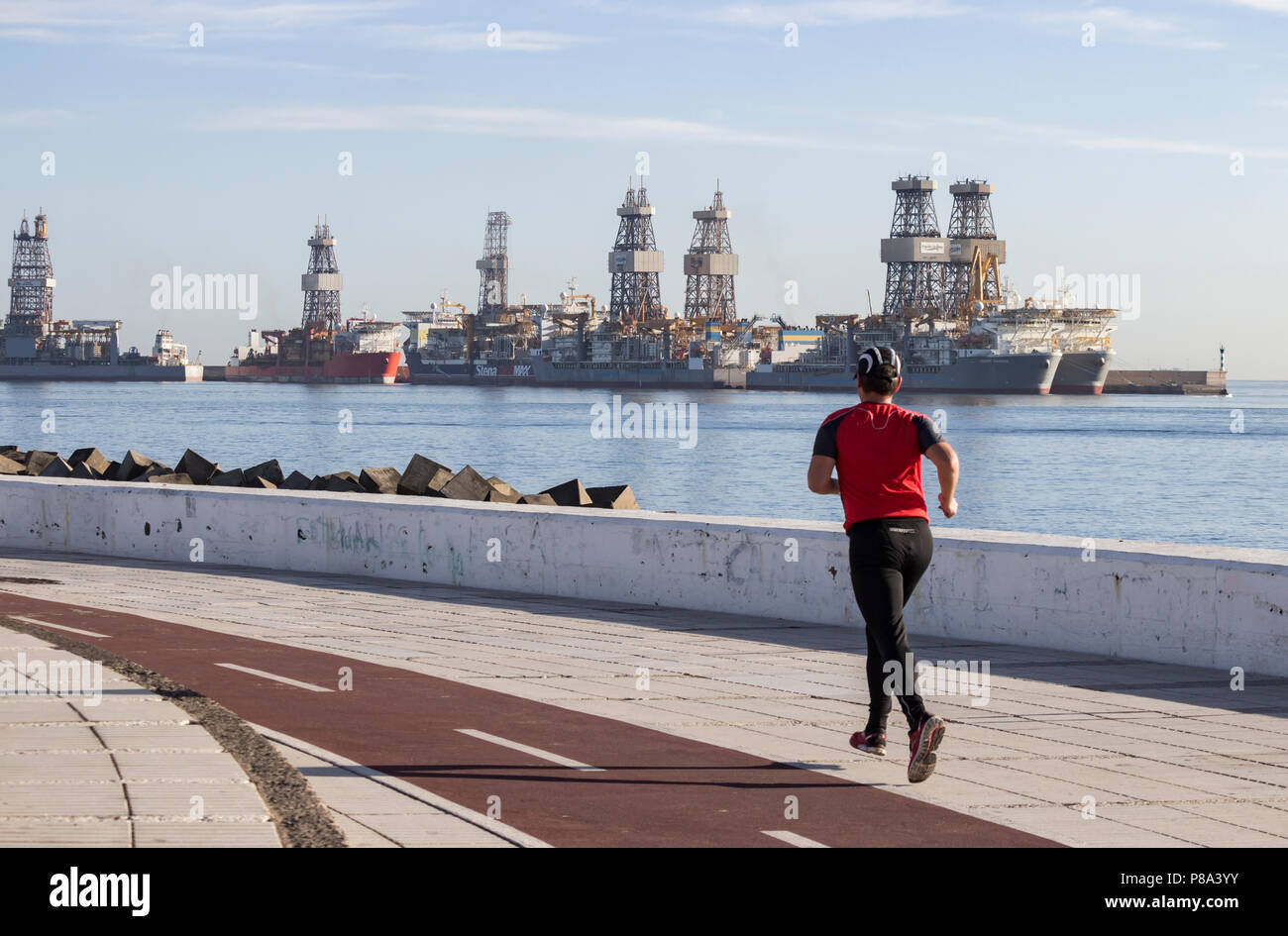 Quattro " pacifico " Foratura drillships in attesa per i nuovi contratti in Las Palmas porta su Gran Canaria Foto Stock