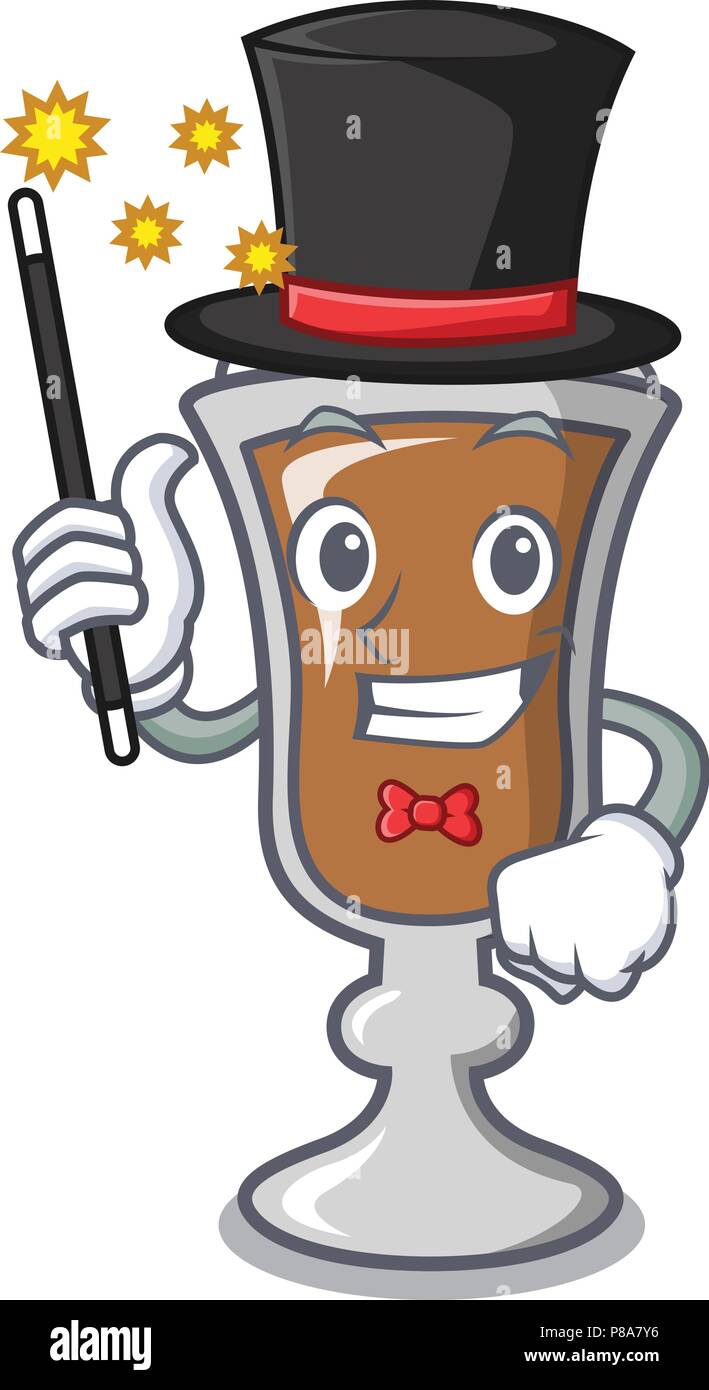 Mago irish coffee mascotte cartoon Illustrazione Vettoriale