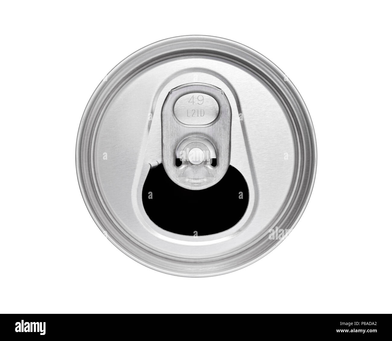 Le bevande possono Top con anello di trazione, tagliate Foto Stock