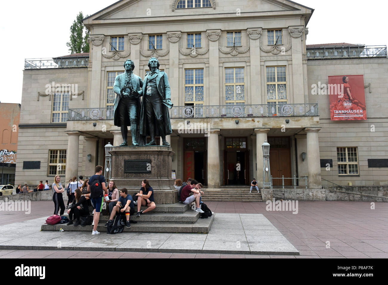 Il Teatro Nazionale di Weimar e Turingia, Germania, Europa Foto Stock