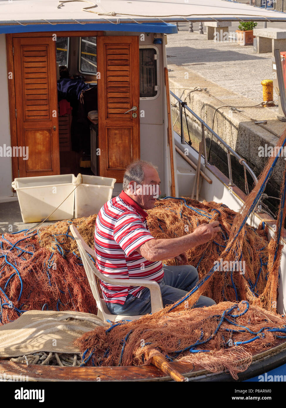 Barca da pesca, porto di Porto Azzurro, Elba, Regione Toscana, Provincia di Livorno, Italia, Europa Foto Stock